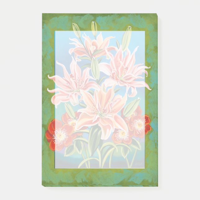 Bouquet in Border II Post-it Klebezettel (Vorderseite)