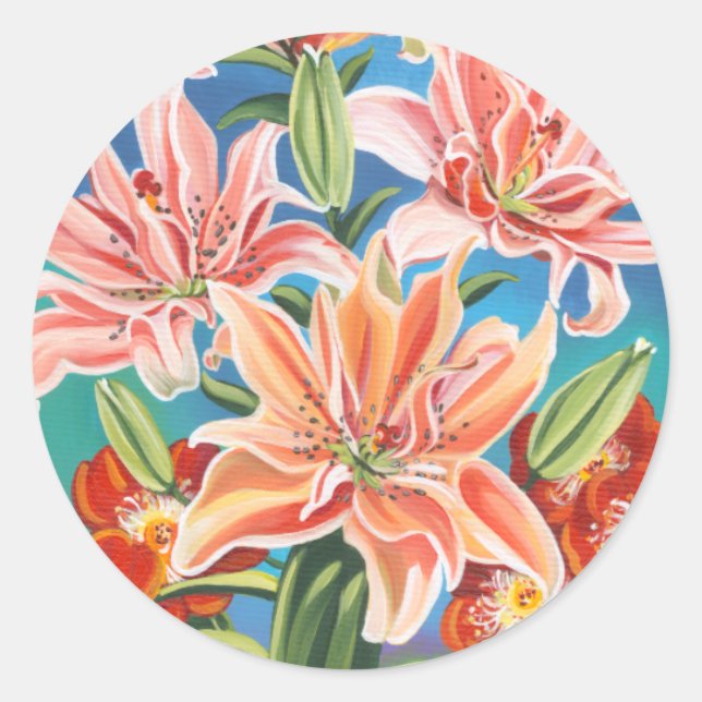 Bouquet in Border II Runder Aufkleber (Vorderseite)