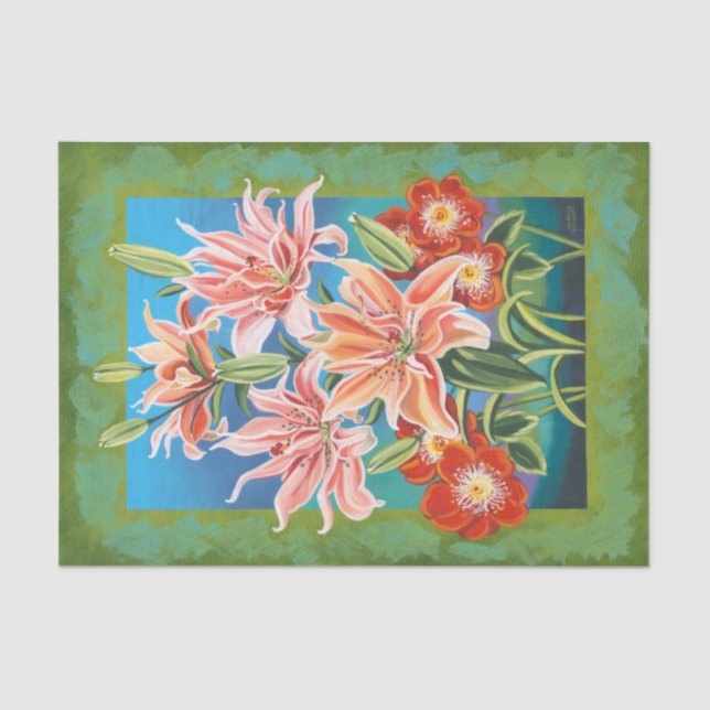 Bouquet in Border II Seidenpapier (Vorderseite)