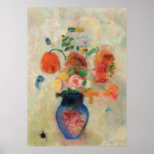 Bouquet in einer Blauen Vase von Odilon Redon Poster