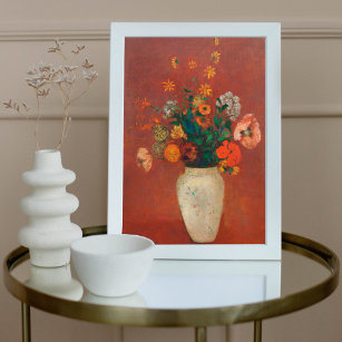 Bouquet in einer chinesischen Vase von Odilon Redo Acryl Wandkunst