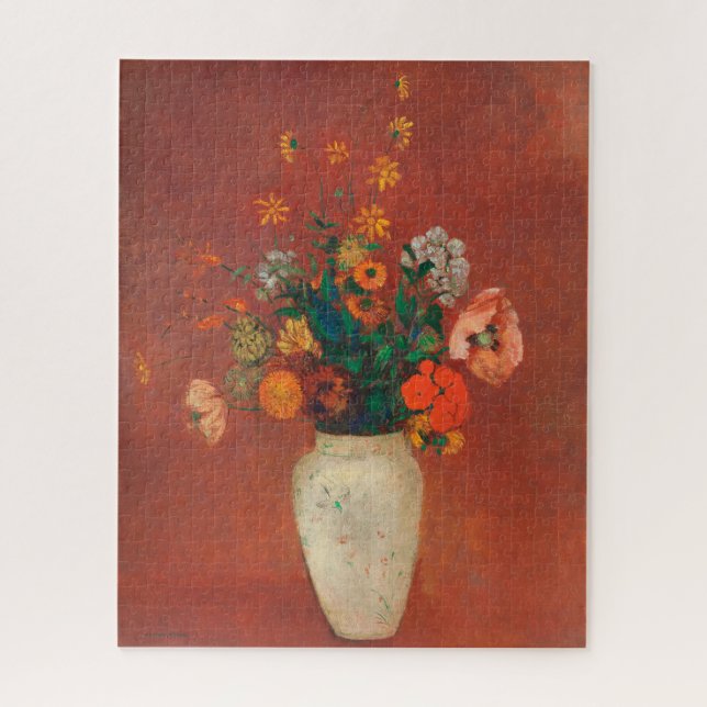 Bouquet in einer chinesischen Vase von Odilon Redo Puzzle (Vertikal)