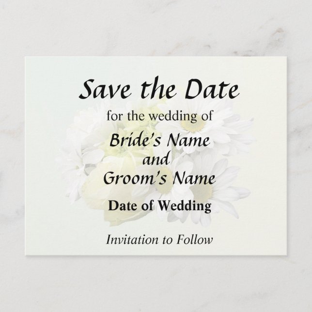 Bouquet in Shades of White and Yellow Ankündigungspostkarte (Vorderseite)