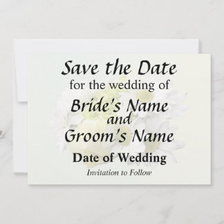 Bouquet in Shades of White and Yellow Save The Date