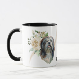 Bouquet Lhasa Apso Hund Tasse