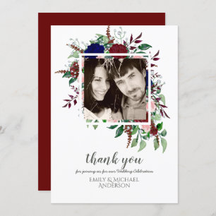 Bouquet Marsala Blue Pink Blume DANKEN Einladung