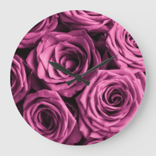 Bouquet mit lila Rose, Blume mit Blumenbeete Große Wanduhr