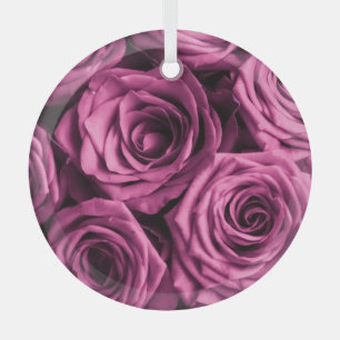 Bouquet mit lila Rose, Blume mit Blumenbeete Ornament Aus Glas