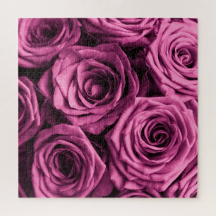 Bouquet mit lila Rose, Blume mit Blumenbeete Puzzle