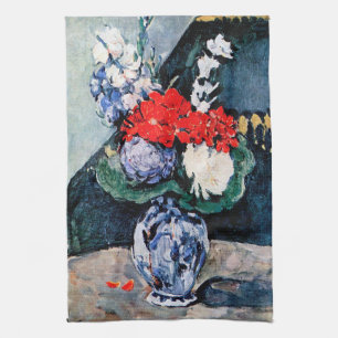 Bouquet mit Little Delft, Paul Cezanne Geschirrtuch