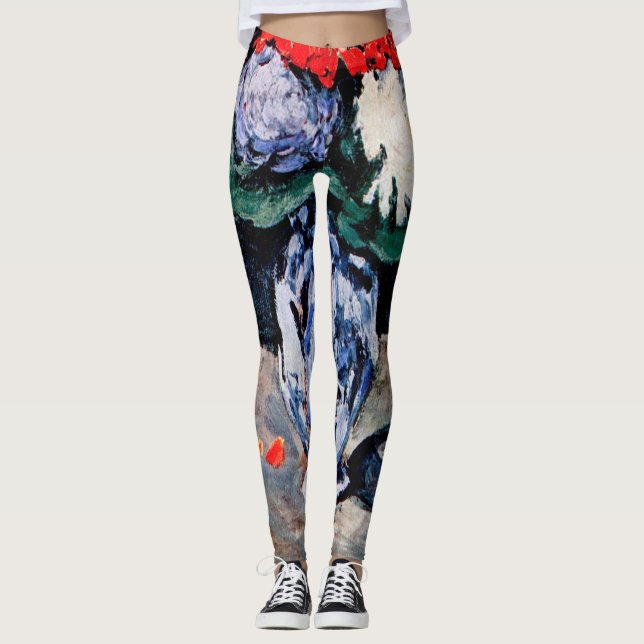 Bouquet mit Little Delft, Paul Cezanne Leggings (Vorderseite)