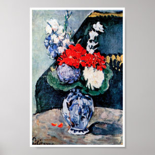 Bouquet mit Little Delft, Paul Cezanne Poster