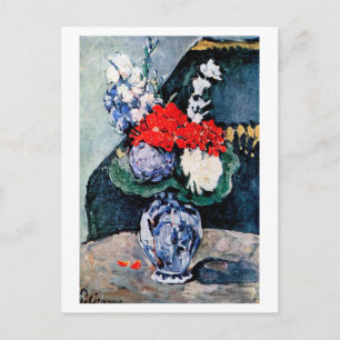 Bouquet mit Little Delft, Paul Cezanne Postkarte