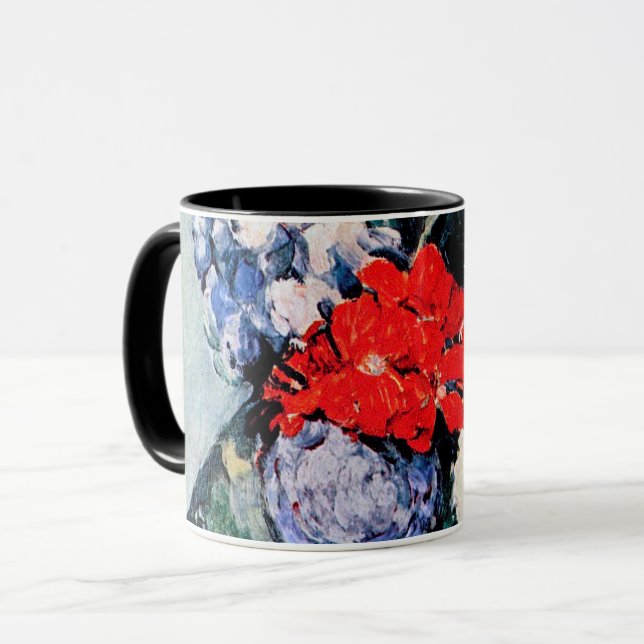Bouquet mit Little Delft, Paul Cezanne Tasse (Vorderseite Links)