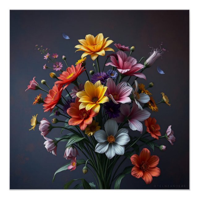 bouquet of colorful flowers poster (Vorderseite)