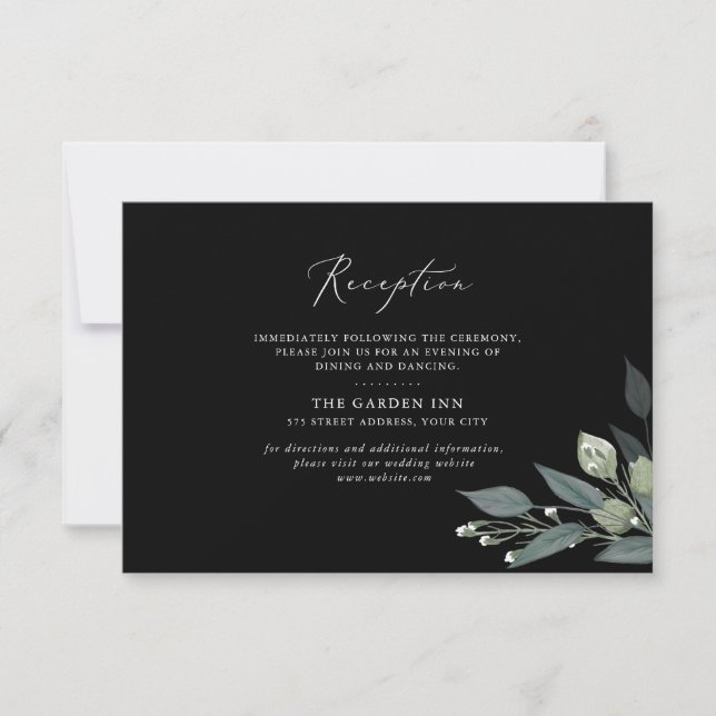 Bouquet of Greenery Empfang Card RSVP Karte (Vorderseite)