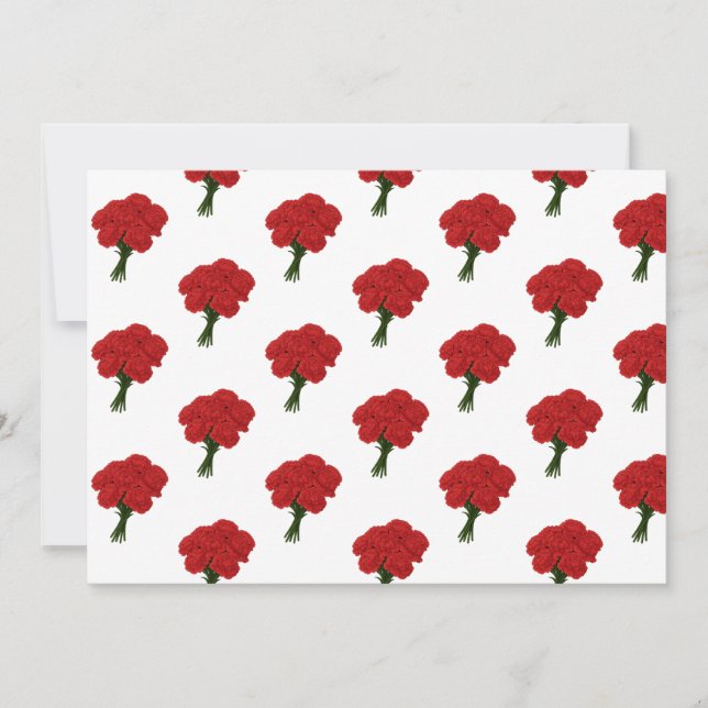 Bouquet of Red Carnation - Elegante Romantische Ku Einladung (Vorderseite)