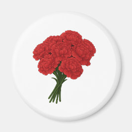 Bouquet of Red Carnation - Elegante Romantische Ku Magnet