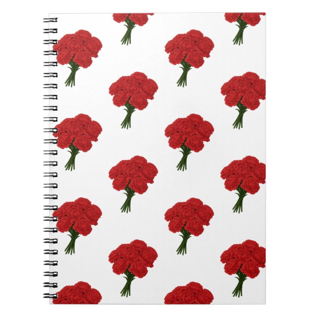 Bouquet of Red Carnation - Elegante Romantische Ku Notizblock (Vorderseite)