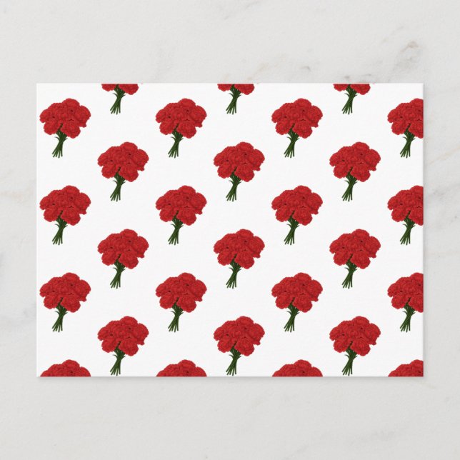 Bouquet of Red Carnation - Elegante Romantische Ku Postkarte (Vorderseite)
