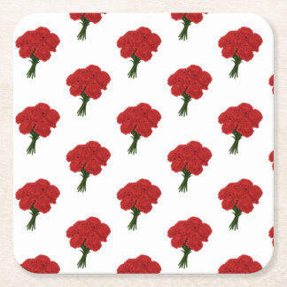 Bouquet of Red Carnation - Elegante Romantische Ku Rechteckiger Pappuntersetzer