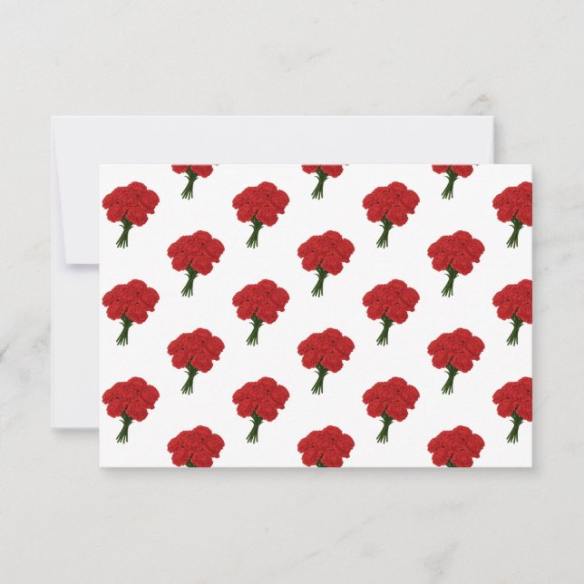 Bouquet of Red Carnation - Elegante Romantische Ku RSVP Karte (Vorderseite)
