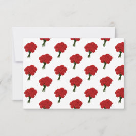 Bouquet of Red Carnation - Elegante Romantische Ku RSVP Karte