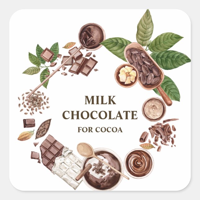 Bouquet-Rahmen Quadratischer Aufkleber (Vorderseite)