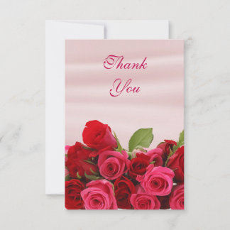 Bouquet romantischer Rote Rosen Hochzeit Dankeskarte