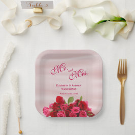 Bouquet romantischer Rote Rosen Hochzeit Pappteller