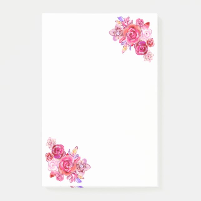 Bouquet Rose Blume Post-it Klebezettel (Vorderseite)