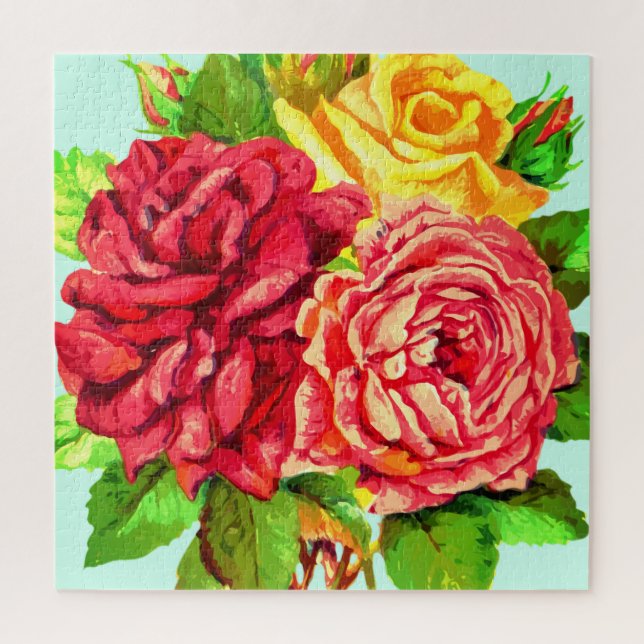 Bouquet Rose - Romantisch Puzzle (Vertikal)