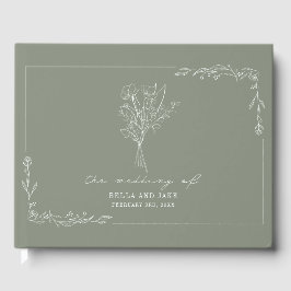 Bouquet Sage Green Wedding Floral Gästebuch