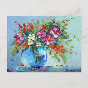 Bouquet sommerlicher Blume in einer Vase Postkarte