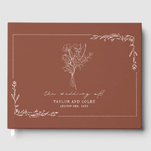 Bouquet Terracotta Rustic Wedding Guest Book Gästebuch