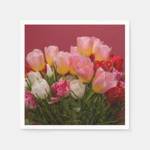 Bouquet Tulips Papier Napkin Serviette