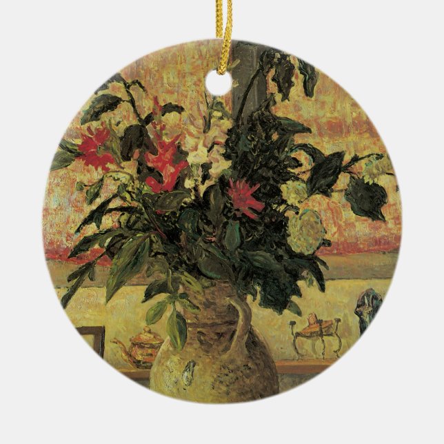 Bouquet von Blume an Window von Maxine Maufra Keramik Ornament (Vorne)