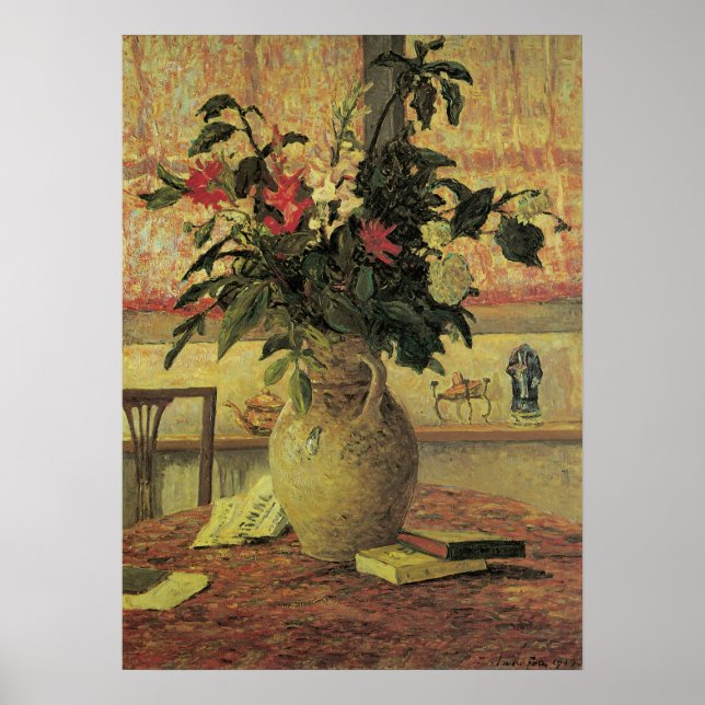 Bouquet von Blume an Window von Maxine Maufra Poster (Vorne)