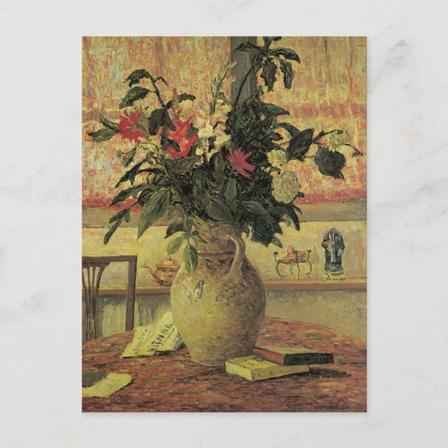 Bouquet von Blume an Window von Maxine Maufra Postkarte (Vorderseite)