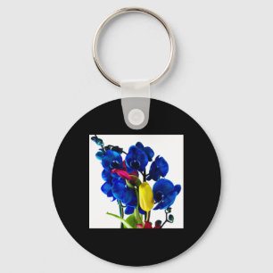 Bouquet von Blume - Blaue Orchideen Schlüsselanhänger