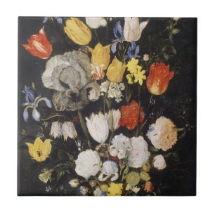 Bouquet von Blume in einer Erdenware-Vase Fliese