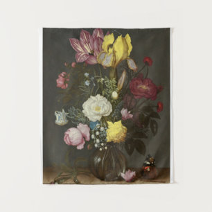 Bouquet von Blume in einer Glasvase Wandteppich