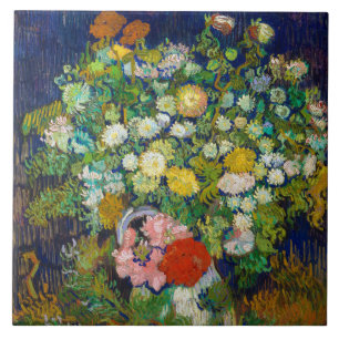 Bouquet von Blume in einer Vase, Van Gogh Fliese