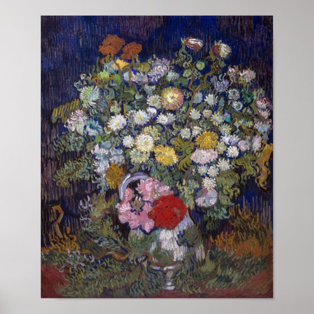 Bouquet von Blume in einer Vase | Van Gogh | Poster (Vorne)