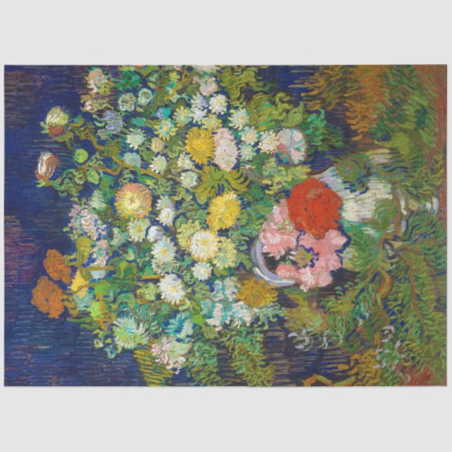 Bouquet von Blume in einer Vase, Van Gogh Seidenpapier (Vorderseite)