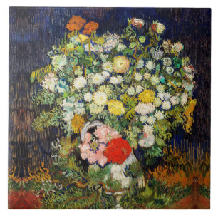 Bouquet von Blume in einer Vase von Vincent Van Go Fliese