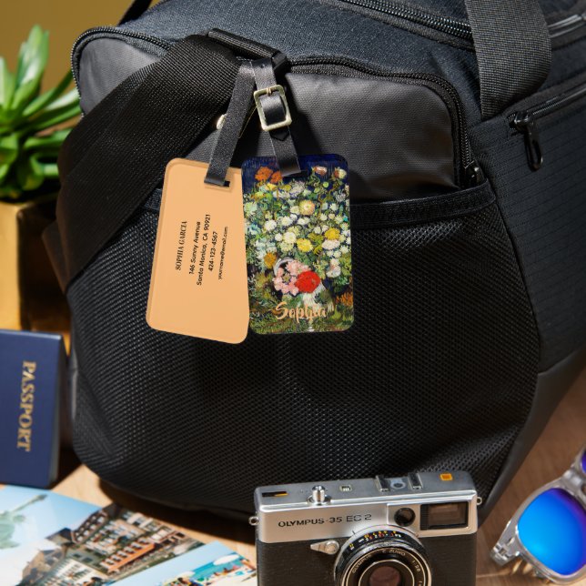 Bouquet von Blume in einer Vase von Vincent Van Go Gepäckanhänger (Vorderseite & Rückseite)
