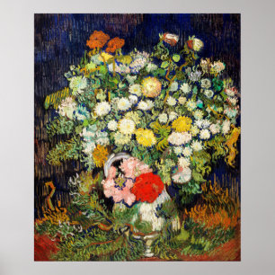 Bouquet von Blume in einer Vase von Vincent Van Go Poster