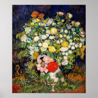 Bouquet von Blume in einer Vase von Vincent Van Go Poster