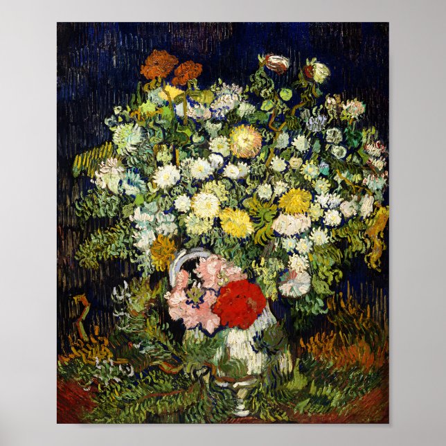 Bouquet von Blume in einer Vase von Vincent Van Go Poster (Vorne)